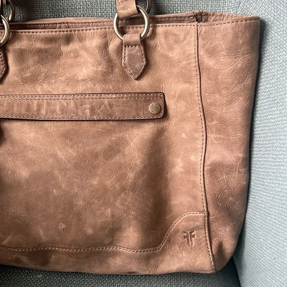 Frye Melissa Tan Leather Tote Handbag